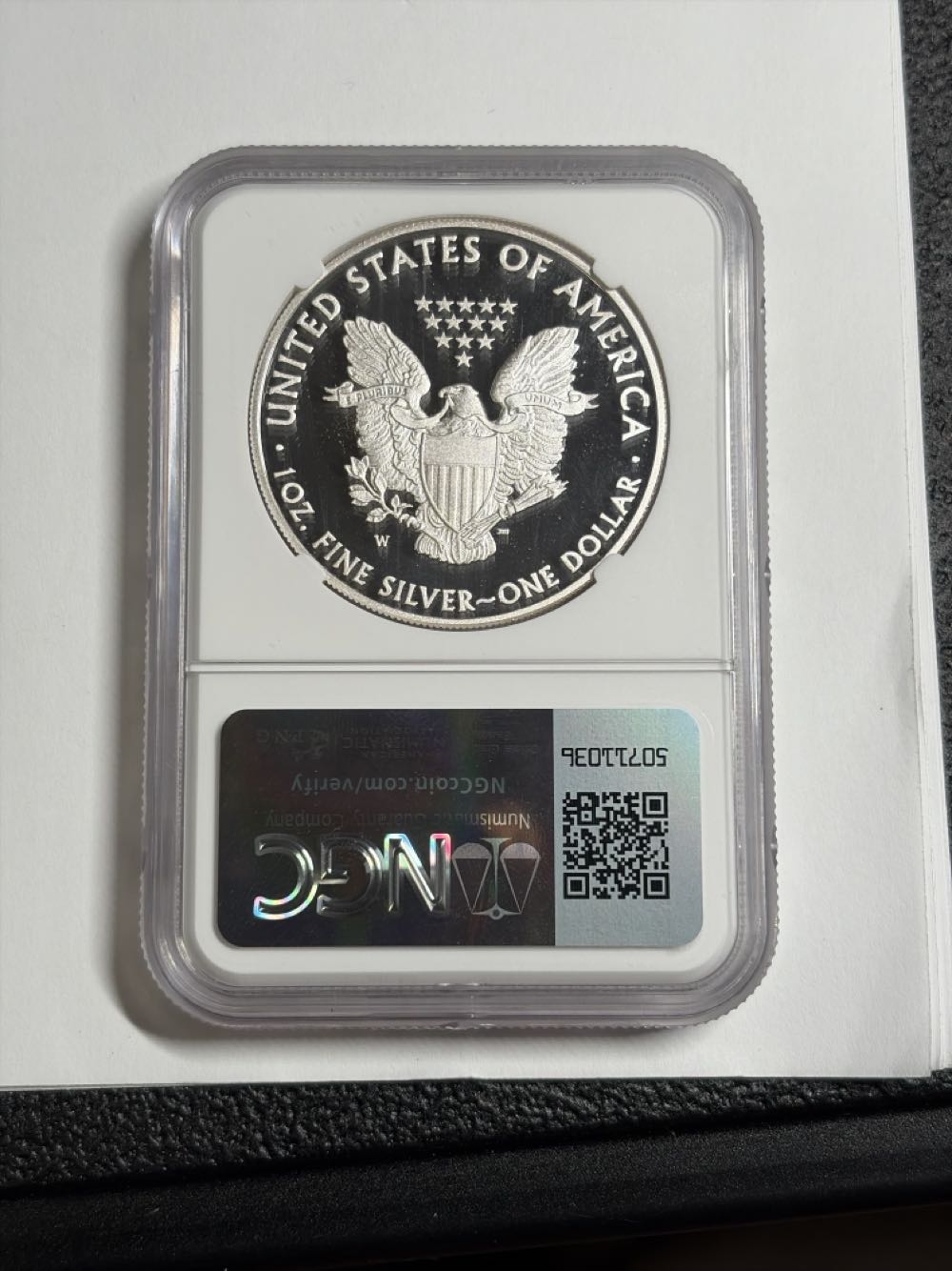 2011-W American Silver Eagle 25th Anniversary (NGC PF 70 Ultra Cameo, Thomas J. Uram hand-signed label)  coin collectible [Barcode 50721036] - Main Image 2