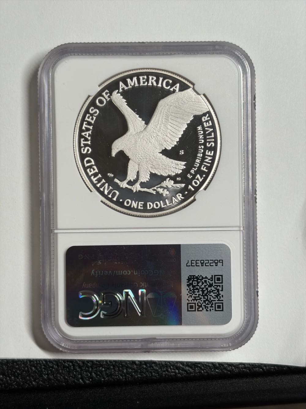 American Silver Eagle Proof (NGC PF70 Ultra Cameo, Thomas J. Uram hand-signed label)  coin collectible [Barcode 6813825074] - Main Image 2