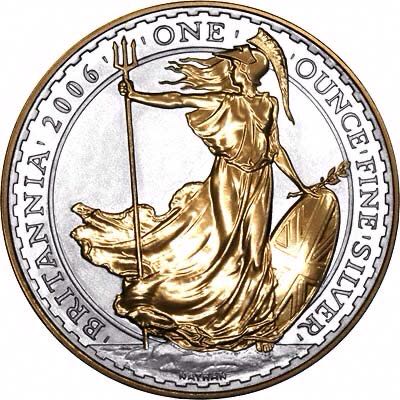 Britannia £2 Silver Bullion Gold Silhouette
