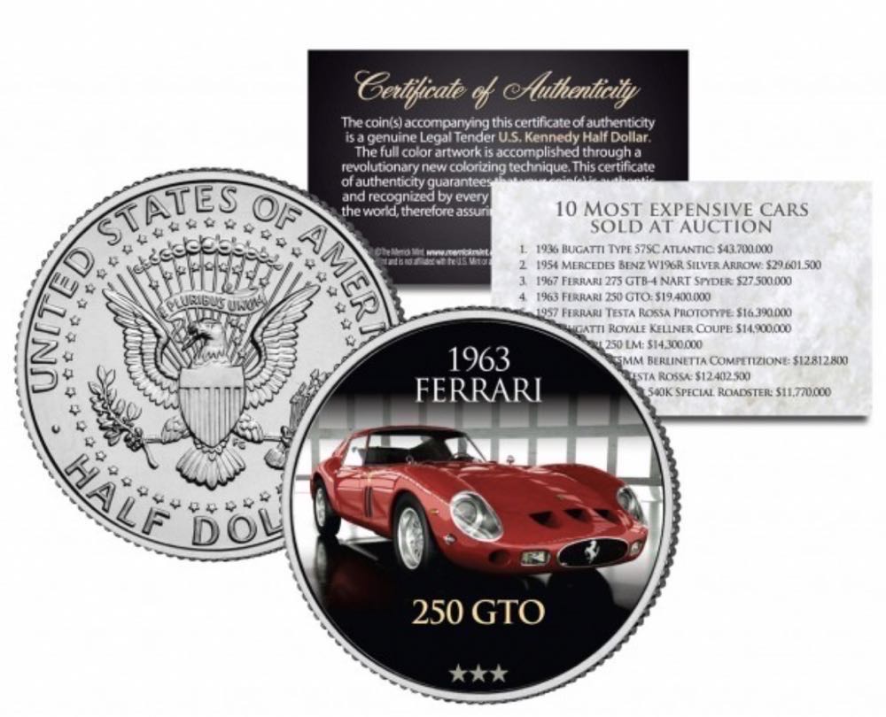 3. Half Dollar- Kennedy: 1963 Ferrari