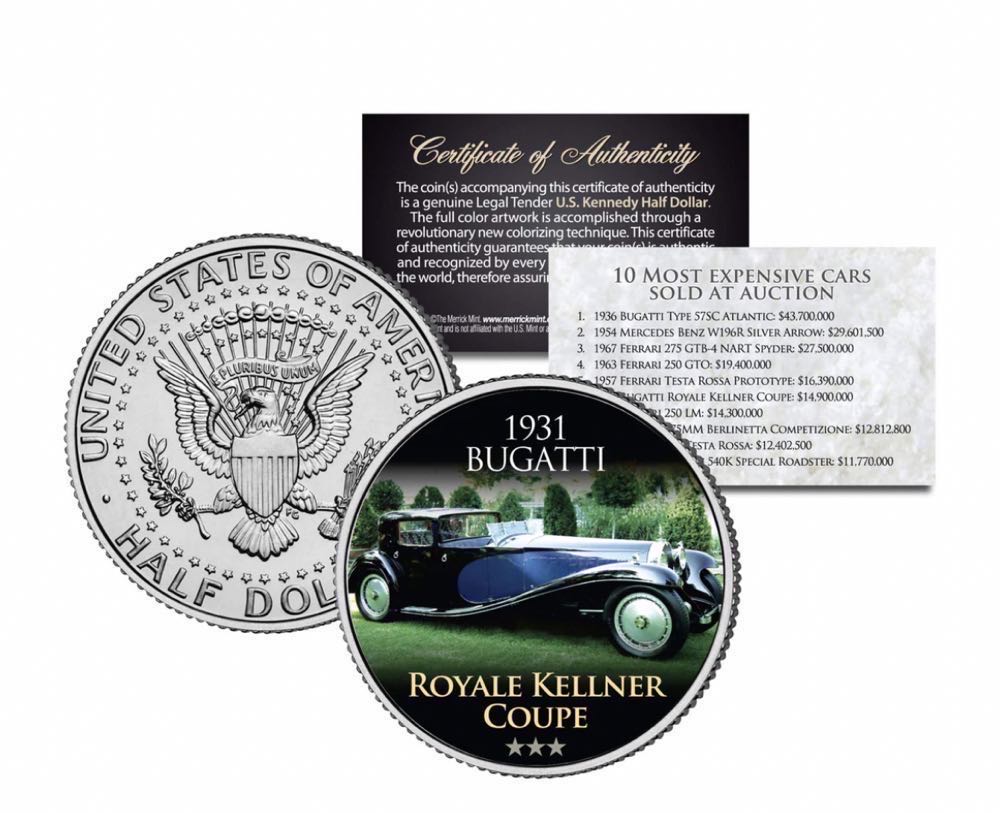 4. Half Dollar- Kennedy: 1931 Bugatti