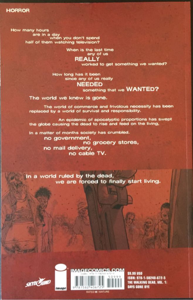 The Walking Dead, Volume 1 - Image Comics (1 - Jul 2009) comic book collectible [Barcode 9781582406725] - Main Image 2