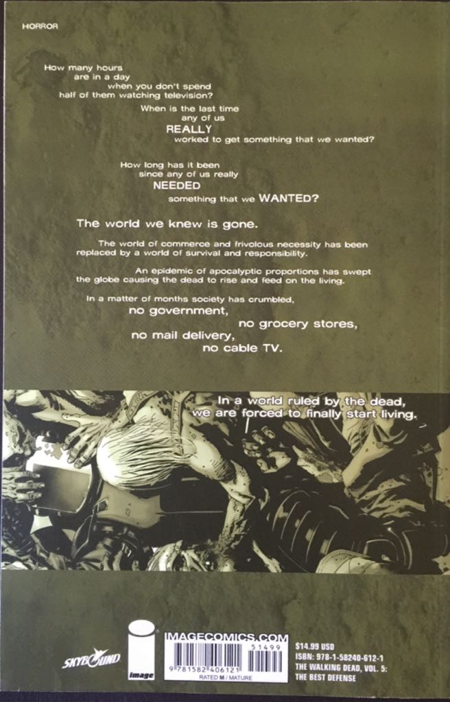 The Walking Dead - Image (5 - Jan 2012) comic book collectible [Barcode 9781582406121] - Main Image 2