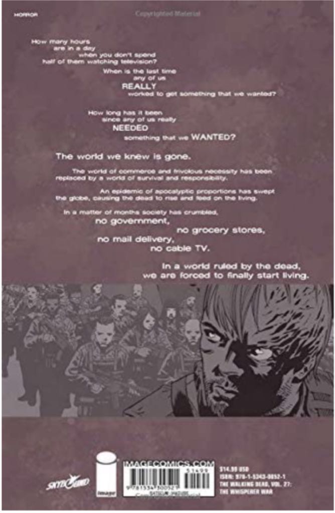 Walking Dead 27: Whisperer War - Image (27) comic book collectible [Barcode 9781534300521] - Main Image 2