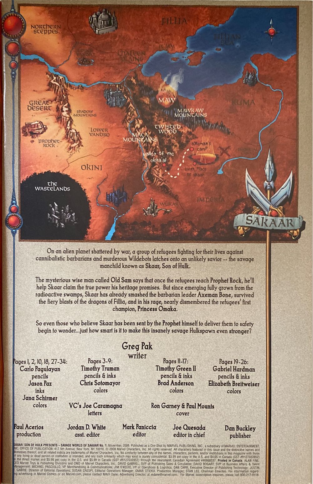 Skaar: Son of the Hulk: The Savage World of Skaar (2008) - Marvel Comics (1 - Nov 2008) comic book collectible [Barcode 759606065684] - Main Image 3