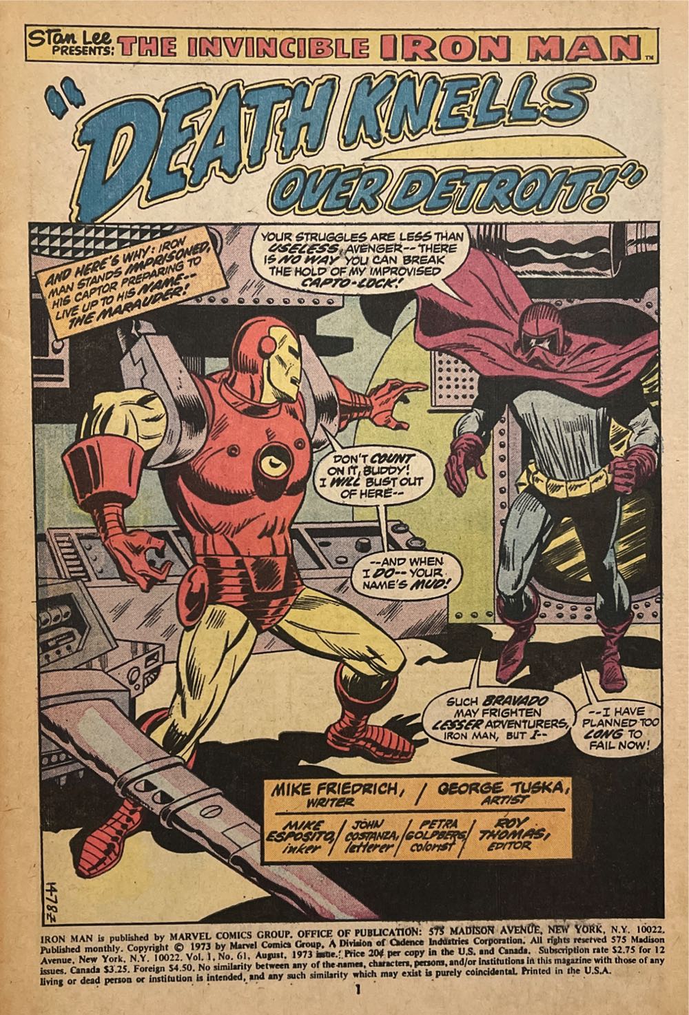 The Invincible Iron Man - Marvel Comics Group (61 - 08/1973) comic book collectible - Main Image 2