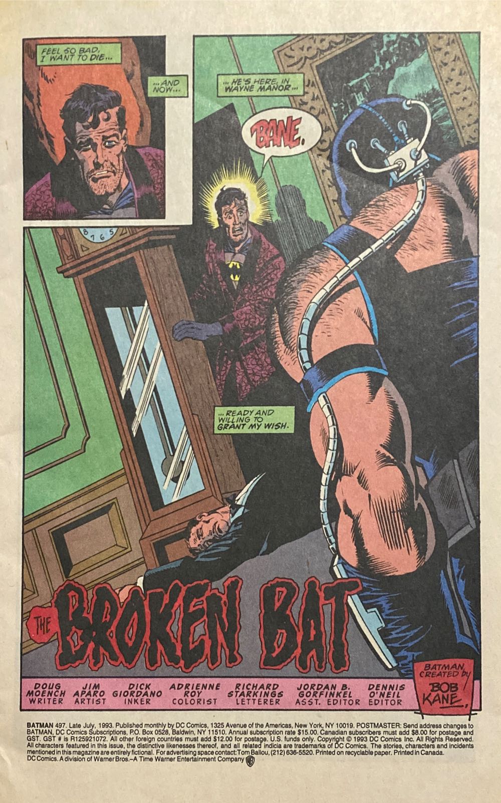 Batman - DC Comics (497 - Jul 1993) comic book collectible - Main Image 3