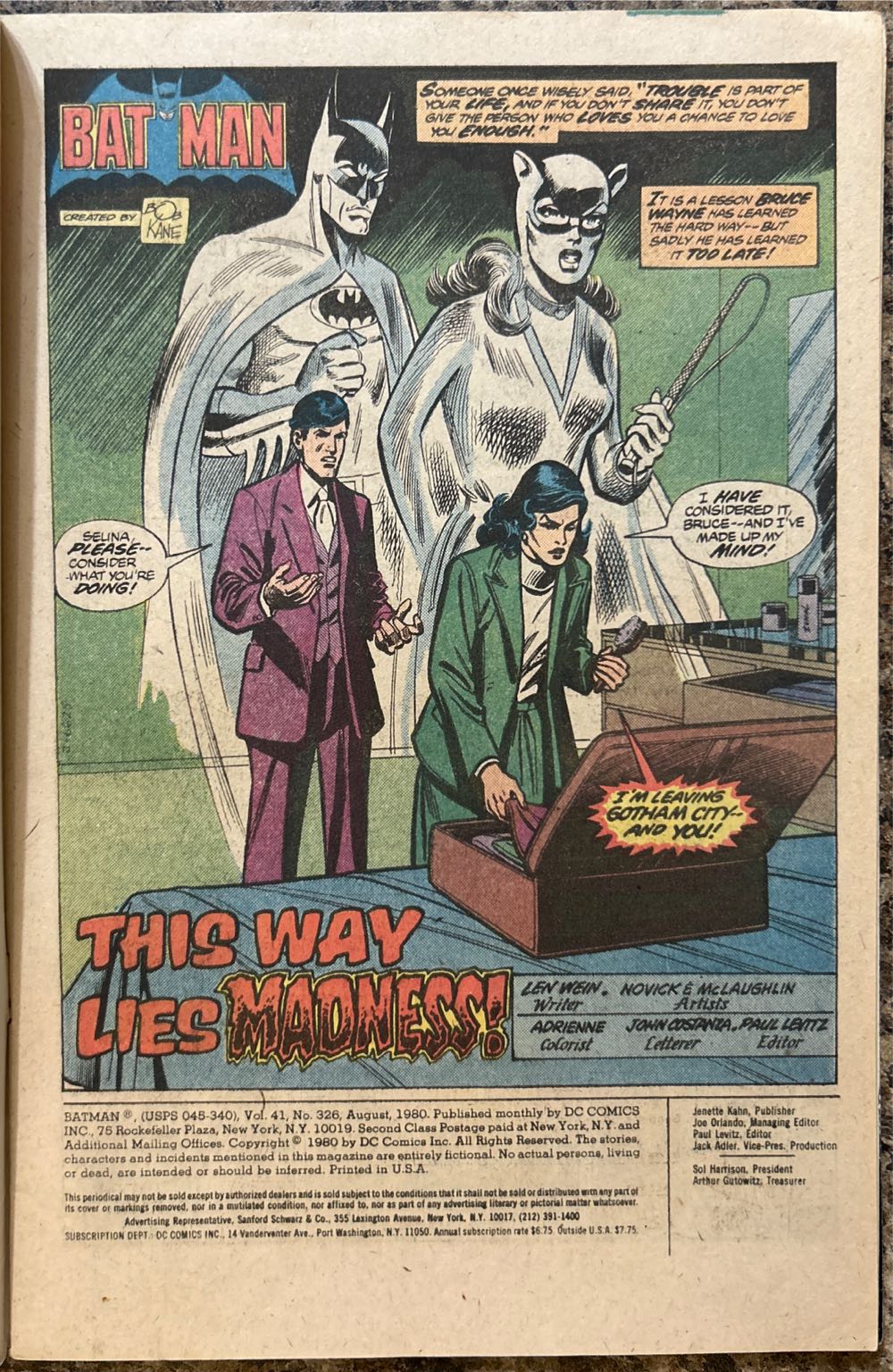 Batman - DC Comics (326 - Aug 1980) comic book collectible - Main Image 3