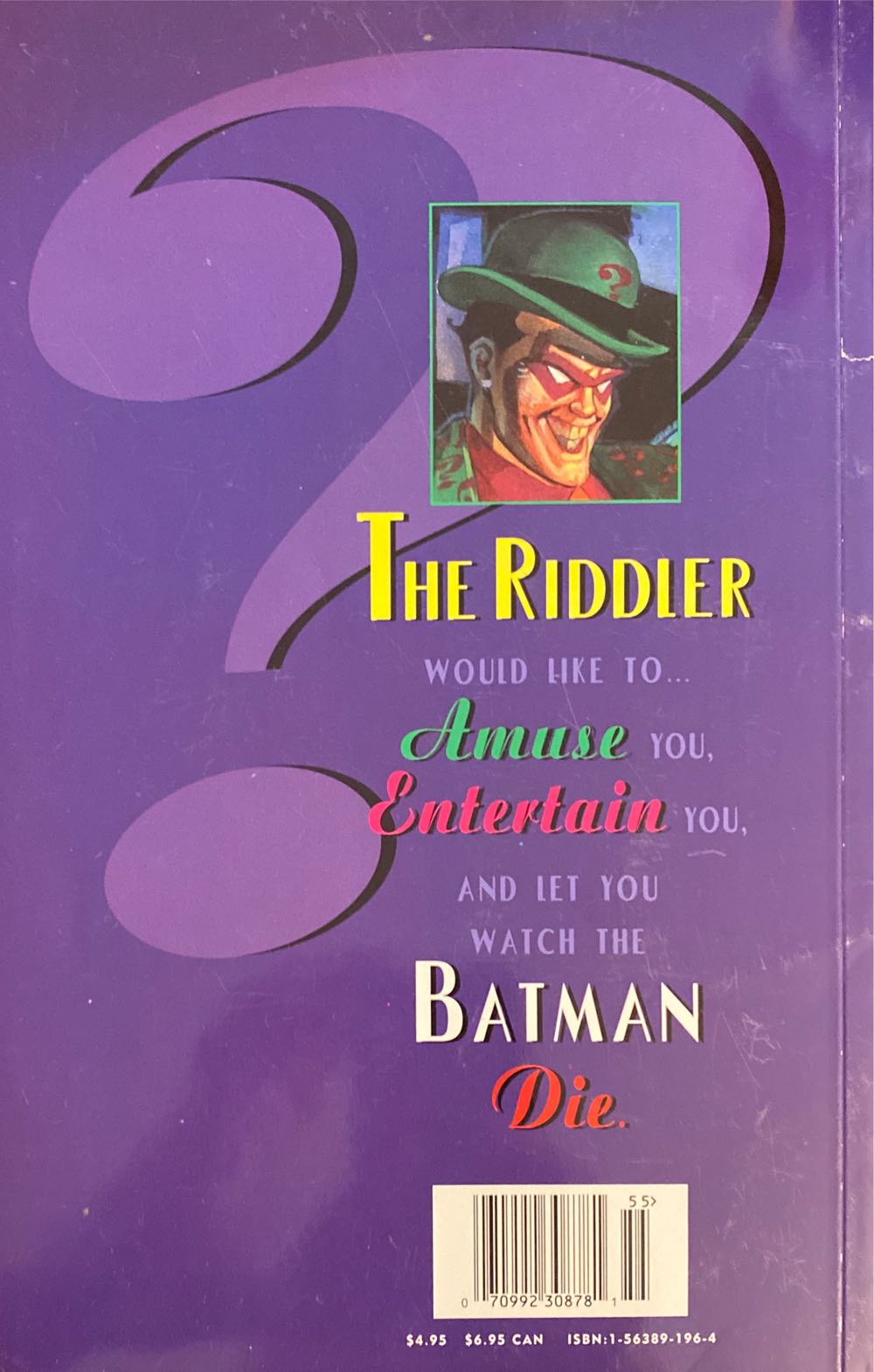 Batman: Riddler - DC (1 - Jun 1995) comic book collectible [Barcode 07099230878155] - Main Image 2