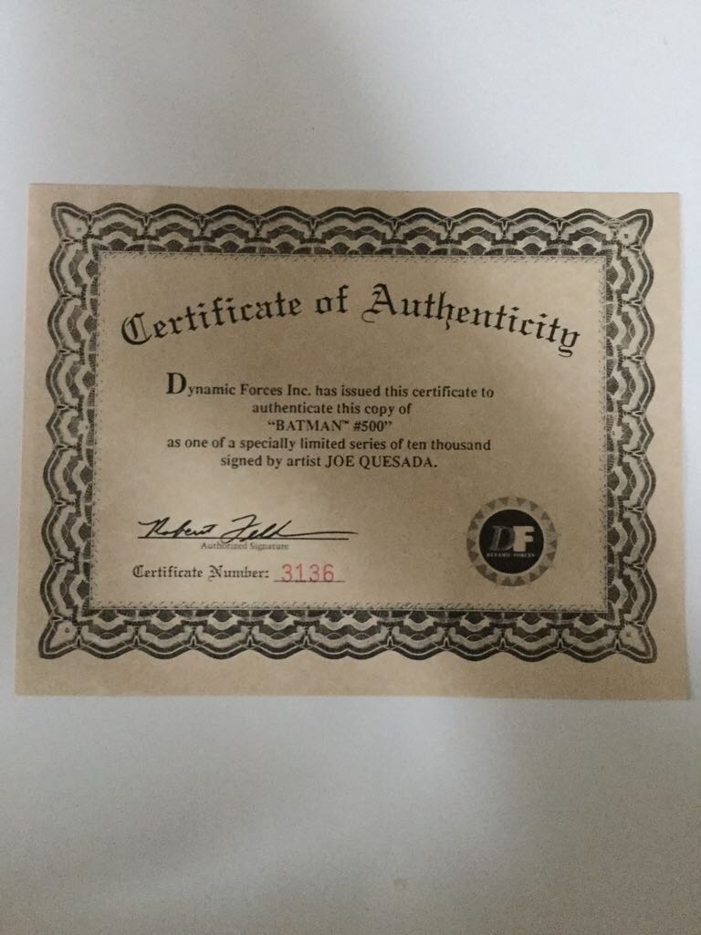 Batman (Vol. 1) Signed By Mike Manley - DC Comics (500 - 10/1993) comic book collectible - Main Image 2