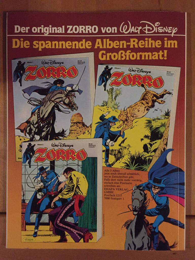 Zorro - Ehapa Verlag (4) comic book collectible - Main Image 2