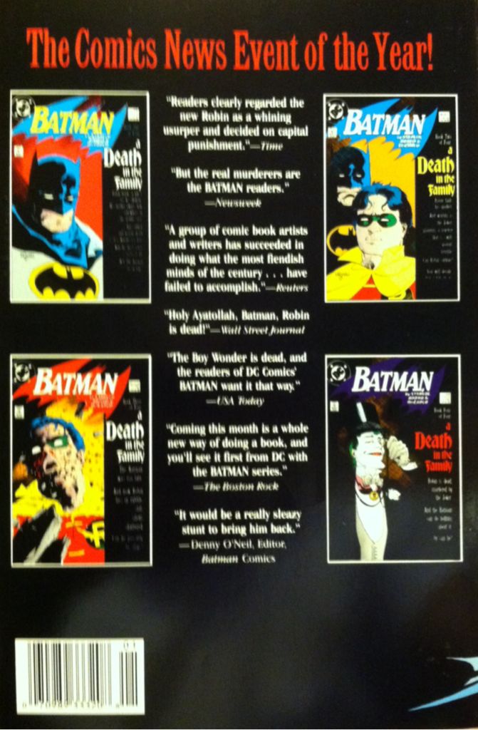 Batman A Death in the Family - DC Comics (TPB - Jan 1988) comic book collectible [Barcode 070989333208] - Main Image 2