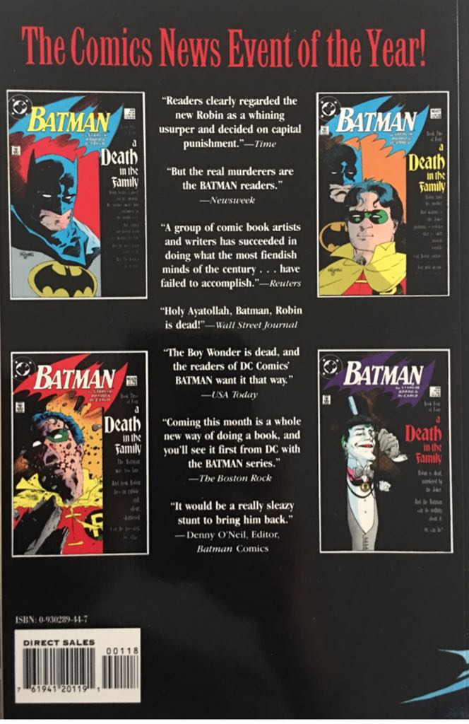 Batman: A Death in the Family - DC  Comics (1) comic book collectible [Barcode 76194120119100117] - Main Image 2