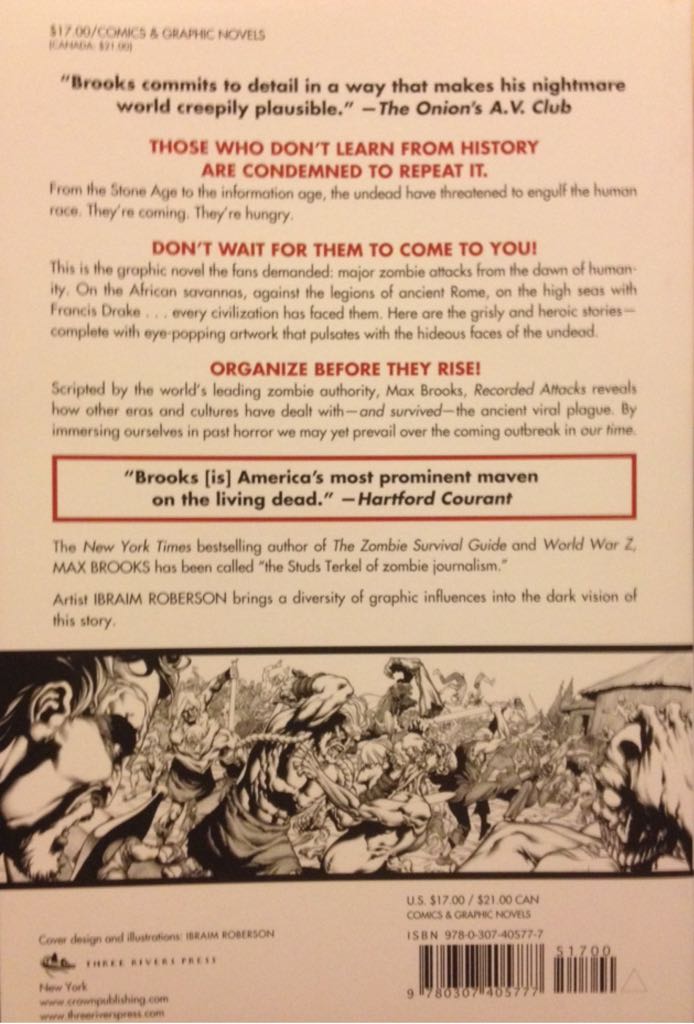 The Zombie Survival Guide: Recorded Attacks - Three Rivers Press (1 - 2009) comic book collectible [Barcode 9780307405777] - Main Image 2