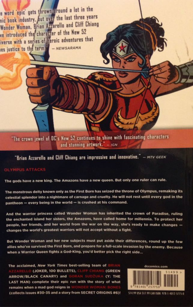 Wonder Woman Vol. 6: Bones - DC Comics (6) comic book collectible [Barcode 9781401257750] - Main Image 2