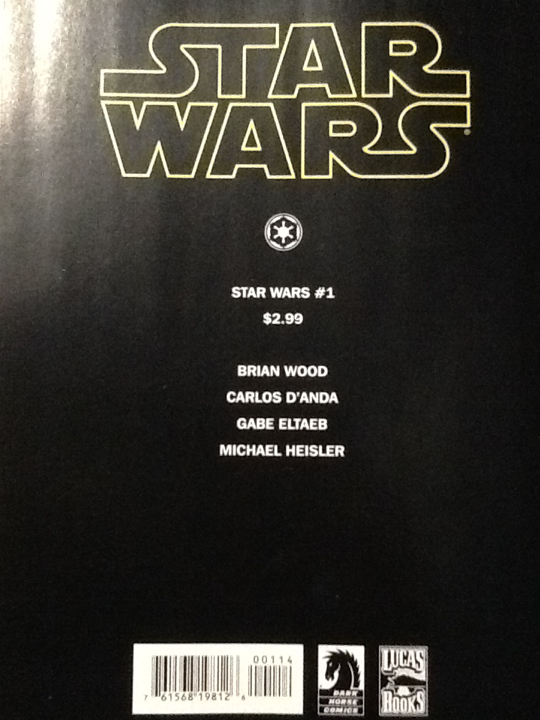 Star Wars - Dark Horse Comics (1 - Jan 2013) comic book collectible [Barcode 761568198126] - Main Image 2