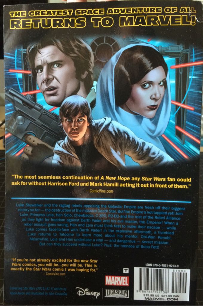 Star Wars - Marvel (1 - Jul 2015) comic book collectible [Barcode 9780785192138] - Main Image 2