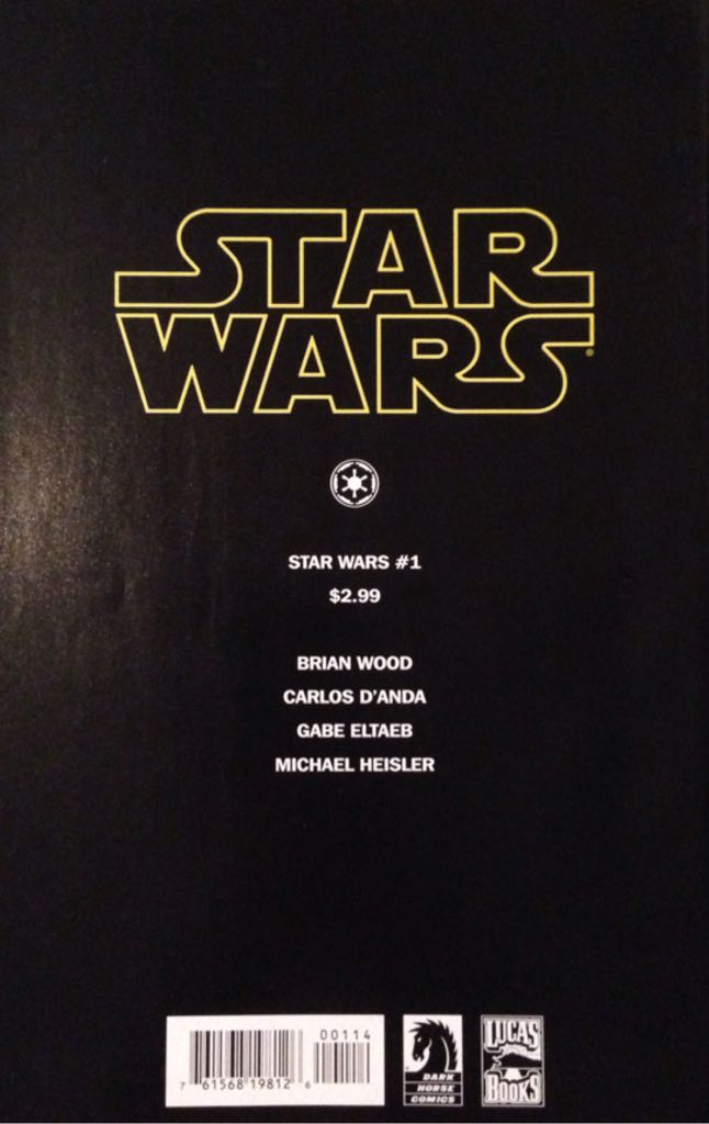 Star Wars (2013) - Dark Horse Comics (1 - Apr 2013) comic book collectible [Barcode 76156819812600114] - Main Image 2
