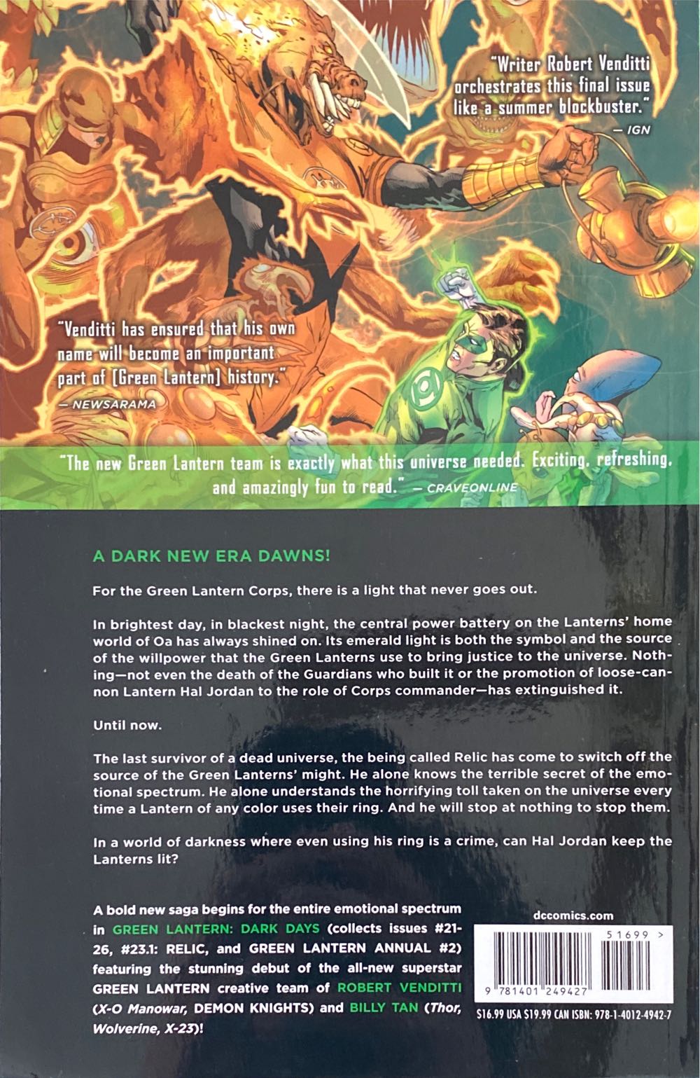 Green Lantern (New 52) Vol. 4: Dark Days  (4) comic book collectible [Barcode 978140124942751699] - Main Image 2