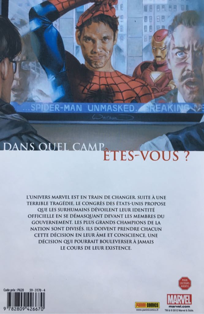 Civil War, Tome 4 : Journal De Guerre - Marvel Deluxe (4) comic book collectible [Barcode 9782809426670] - Main Image 2