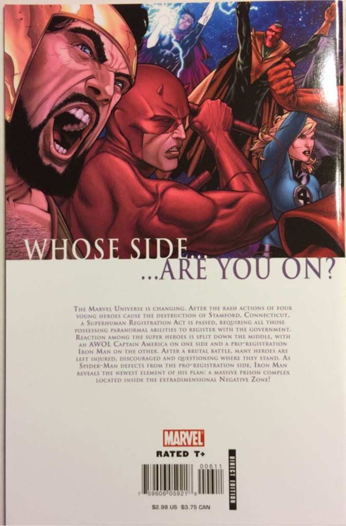 Civil War - Marvel Comics (6 - Dec 2006) comic book collectible [Barcode 75960605921800611] - Main Image 2