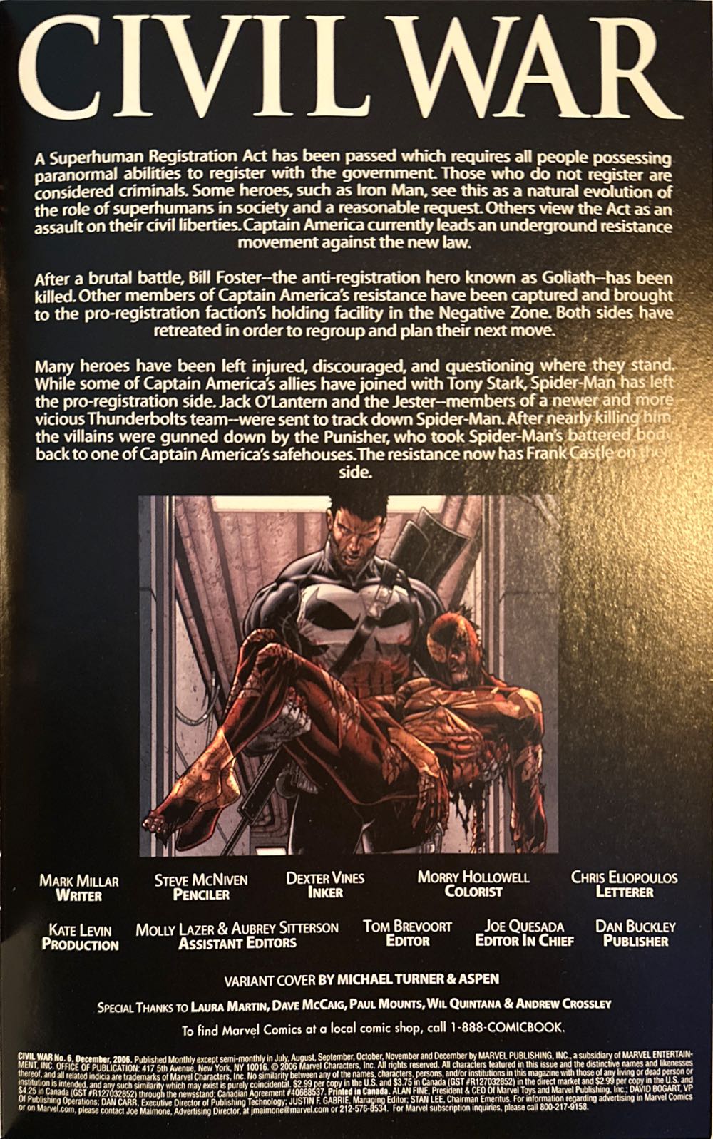 Civil War - Marvel Comics (6 - Dec 2006) comic book collectible [Barcode 75960605921800611] - Main Image 3