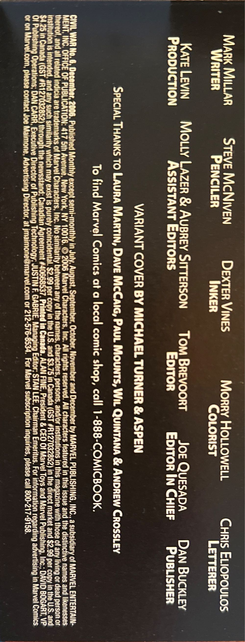 Civil War - Marvel Comics (6 - Dec 2006) comic book collectible [Barcode 75960605921800611] - Main Image 4