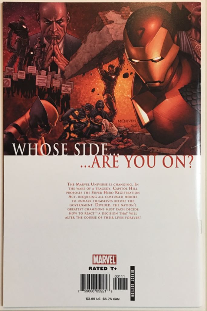 Civil War - Marvel Comics (1 - Jul 2006) comic book collectible [Barcode 75960605921800111] - Main Image 2