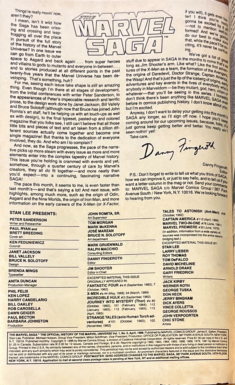 The Marvel Saga the Official History of the Marvel Universe - Marvel Comics (5 - Apr 1986) comic book collectible [Barcode 07148602526904] - Main Image 3