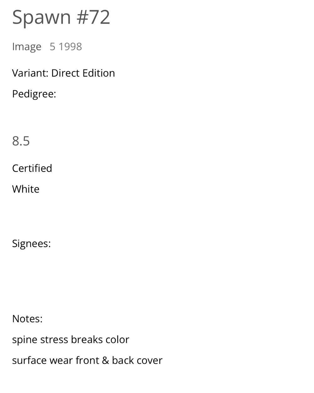 Spawn - Image (72 - Jan 1998) comic book collectible [Barcode 070989332416] - Main Image 3