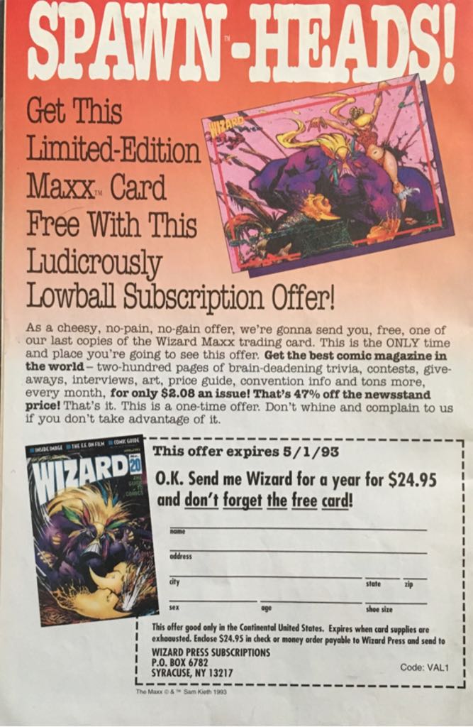 Spawn - Image (8 - Feb 1993) comic book collectible [Barcode 07098933241608] - Main Image 2