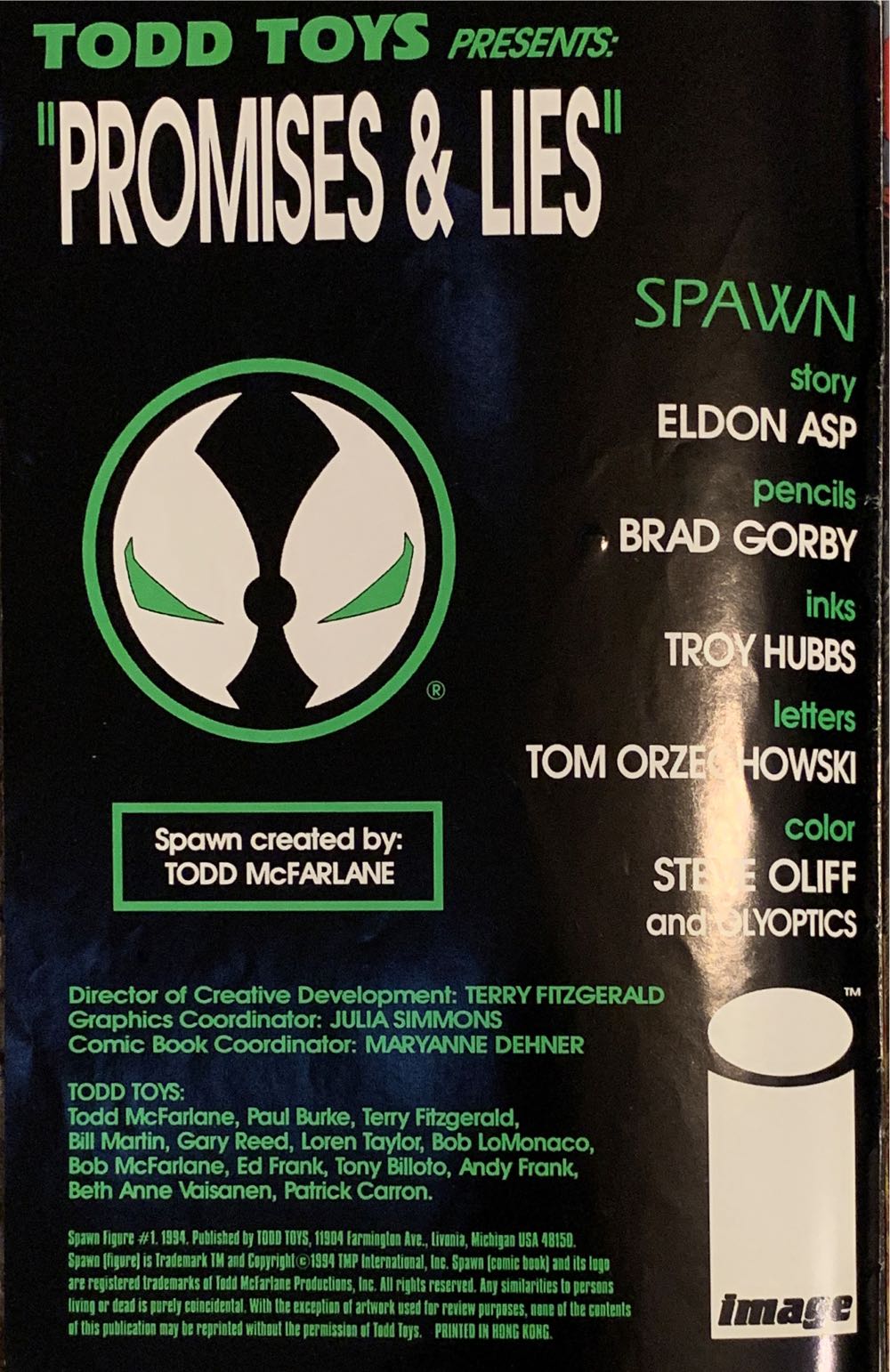 Spawn - Todd Toys (1) comic book collectible [Barcode 070992332410] - Main Image 4
