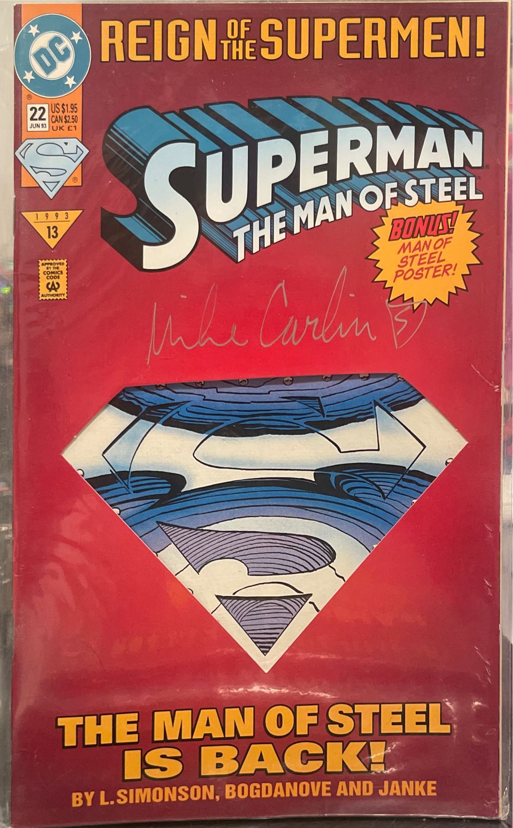 Superman: The Man Of Steel - DC Comics (22 - Jun 1993) comic book collectible [Barcode 761941200491] - Main Image 2