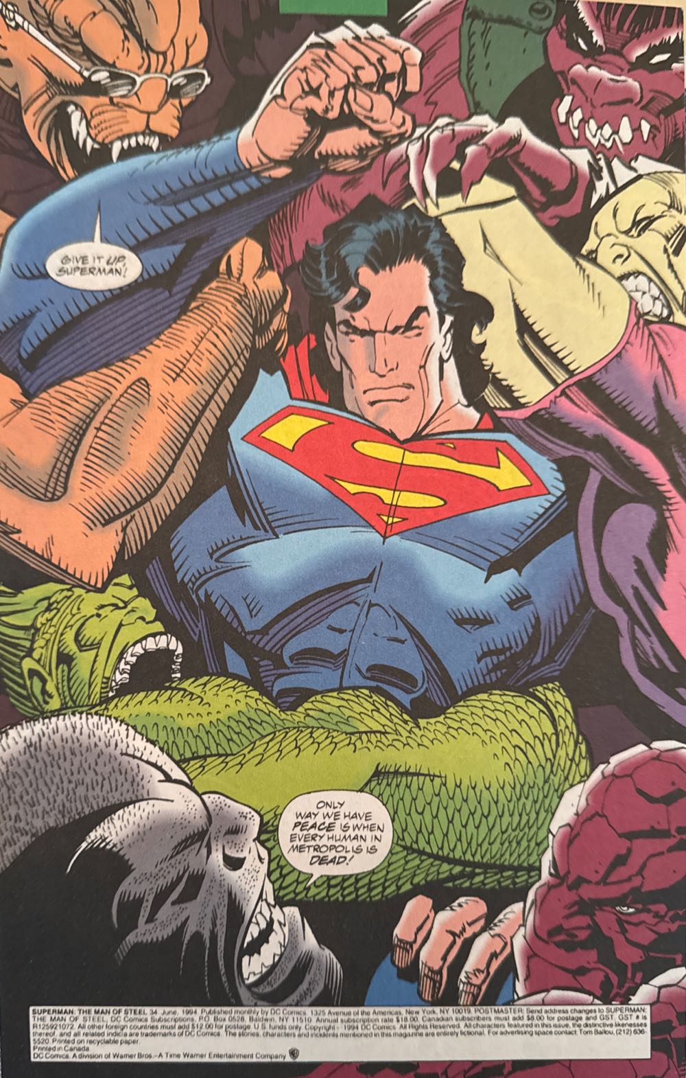 Superman: The Man Of Steel - DC Comics (34 - Jun 1994) comic book collectible [Barcode 76194120050703411] - Main Image 2