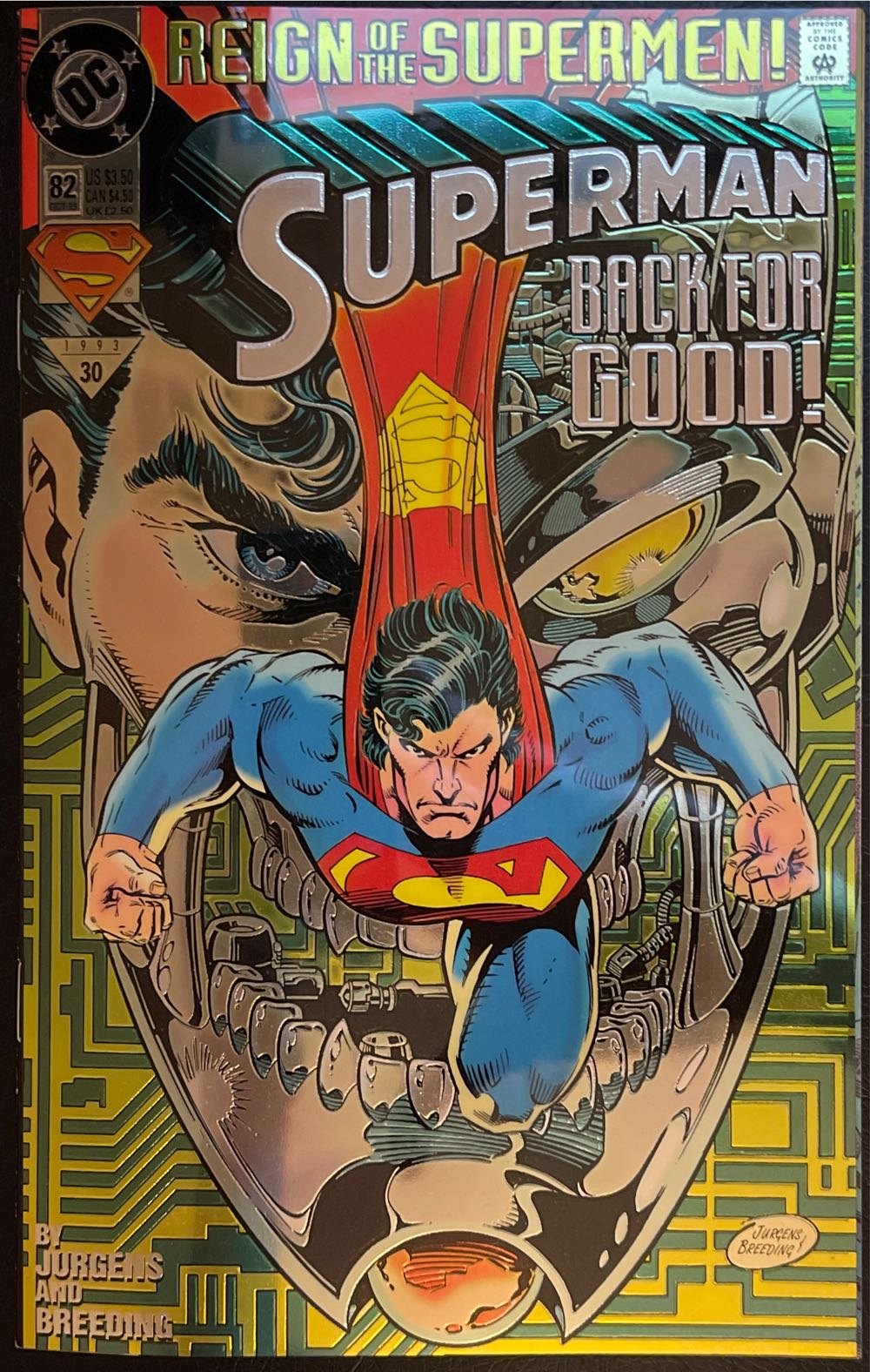 Superman Reign Of The Supermen! Back For Good! - DC (82 - Oct 1993) comic book collectible [Barcode 07099230675610] - Main Image 2