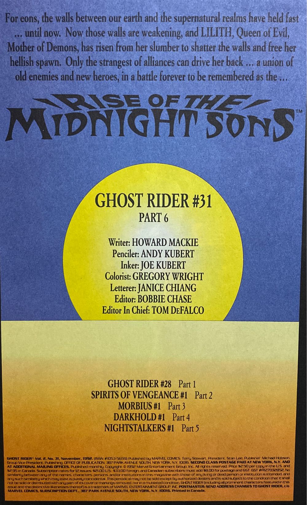 Ghost Rider (1990) - Marvel Comics (31 - Feb 1993) comic book collectible [Barcode 07148601317] - Main Image 4