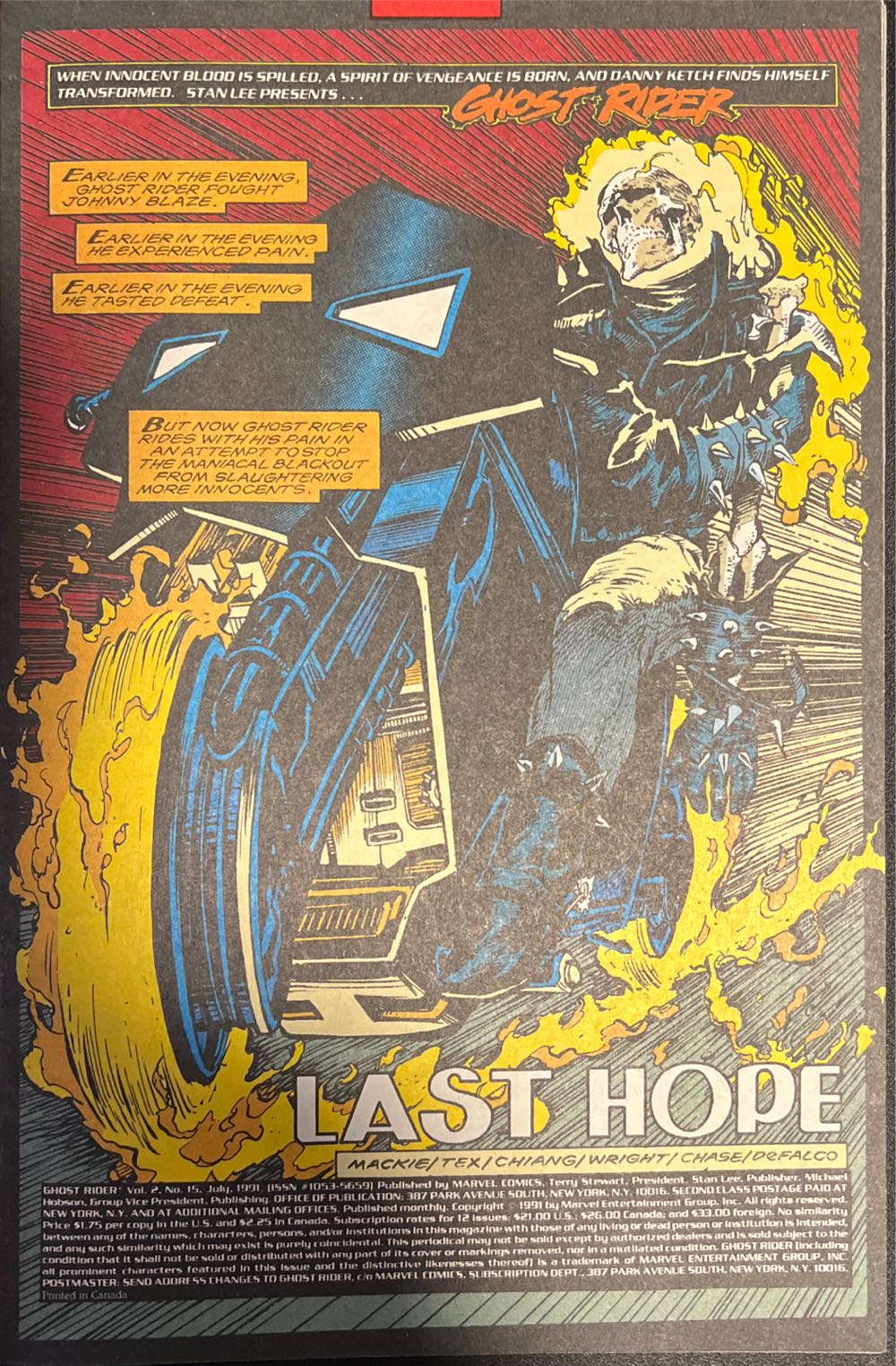 Ghost Rider - Marvel Comics (15 - Jul 1991) comic book collectible - Main Image 2
