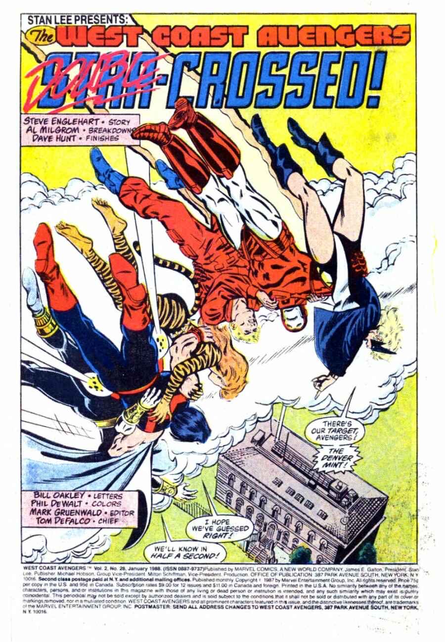 West Coast Avengers - Marvel Comics (28 - Jan 1988) comic book collectible [Barcode 759606021000] - Main Image 4