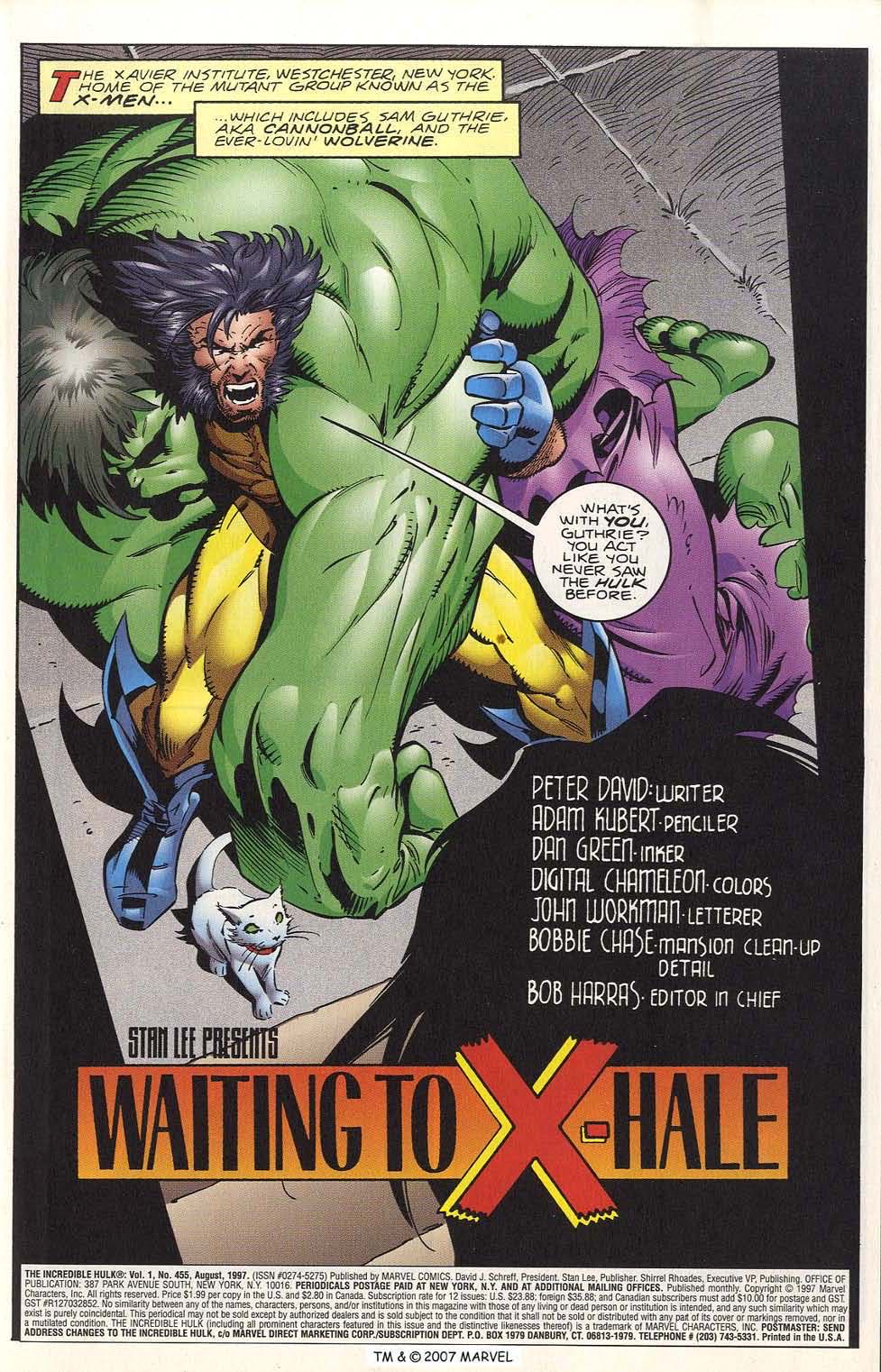 Incredible Hulk - Marvel (455 - Aug 1997) comic book collectible [Barcode 074808024568] - Main Image 3