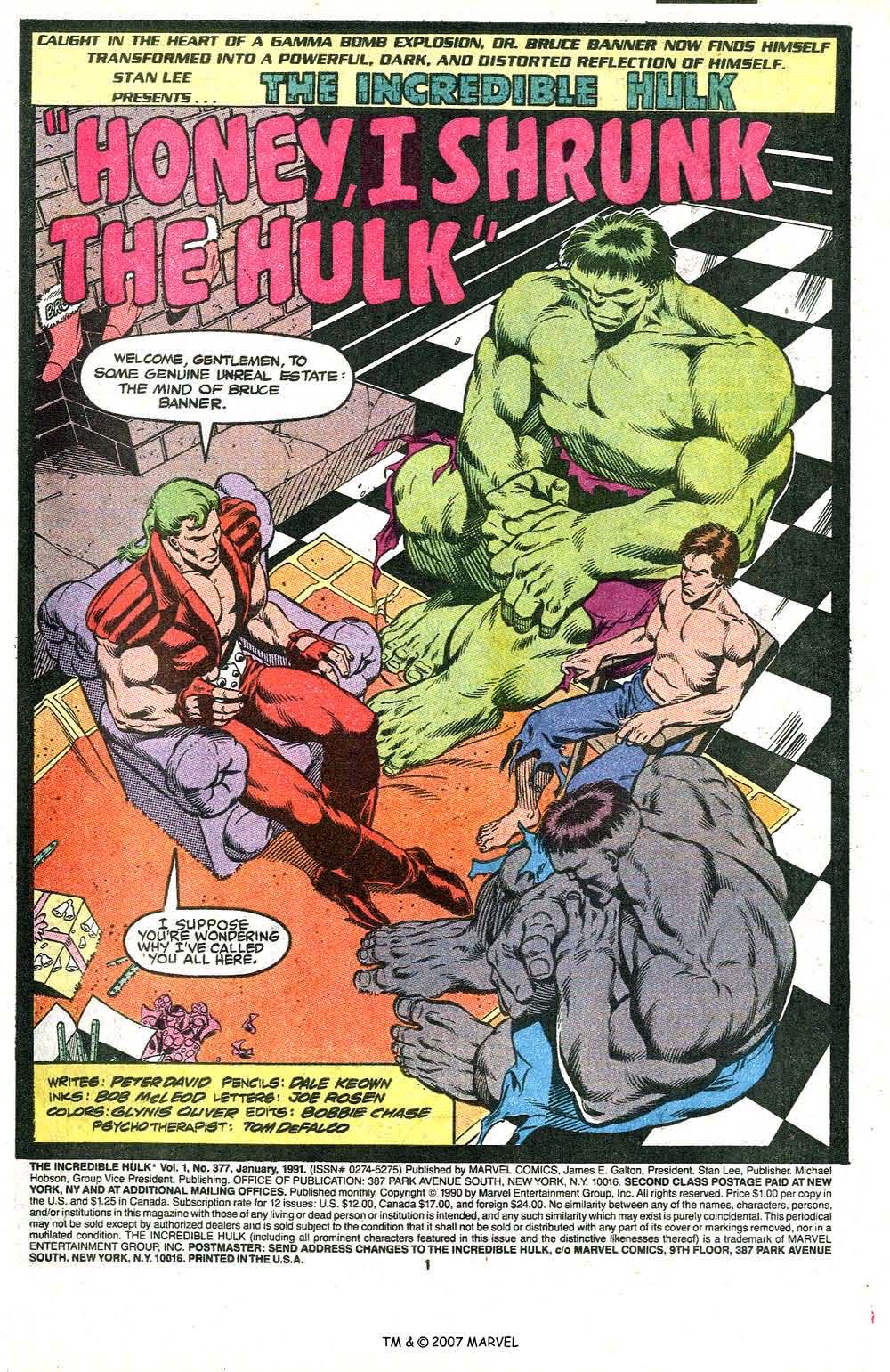 The Incredible Hulk - Marvel Comics (377 - Jan 1991) comic book collectible [Barcode 9780785107903] - Main Image 3