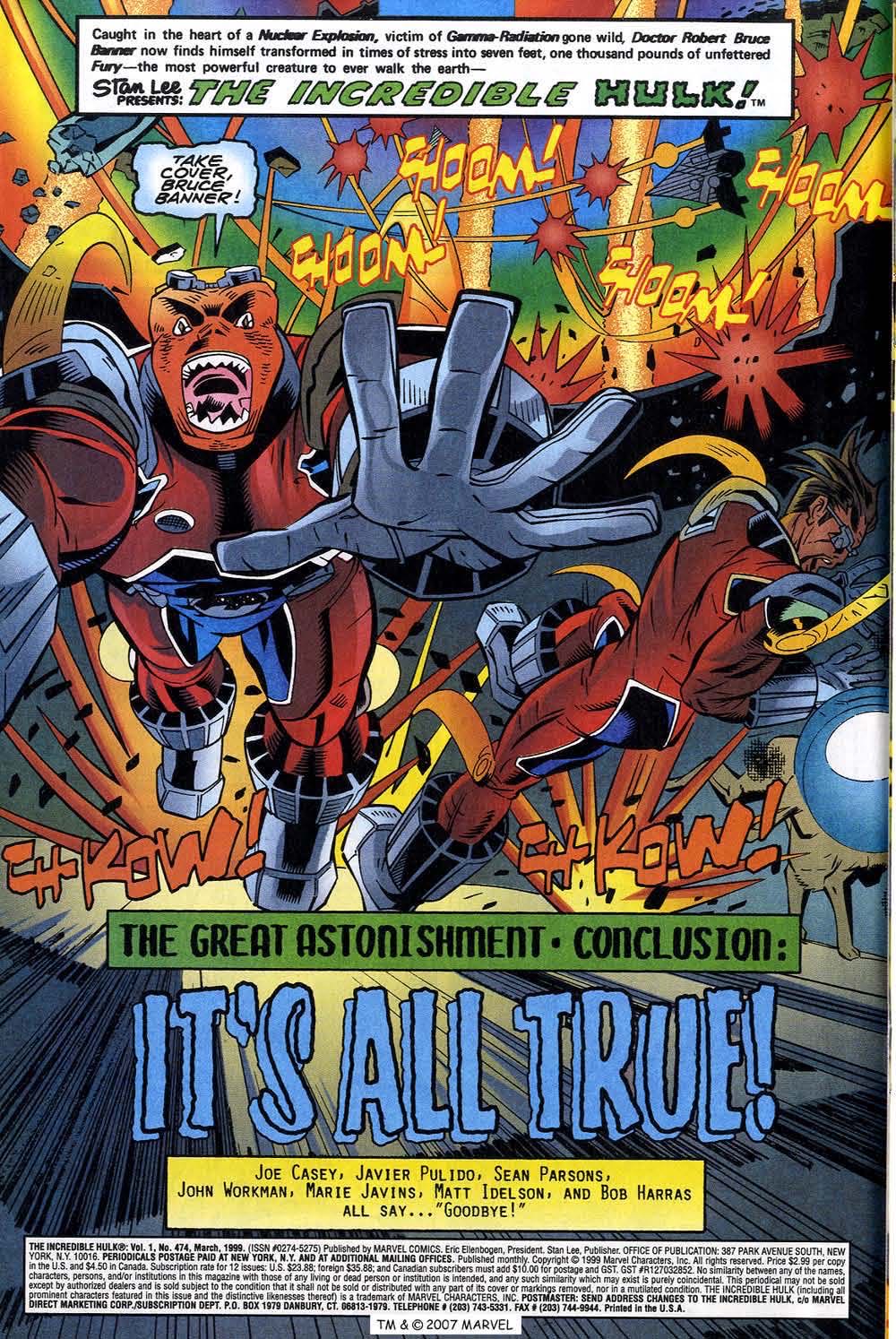 Incredible Hulk - Marvel (474 - Mar 1999) comic book collectible [Barcode 759606047451] - Main Image 4