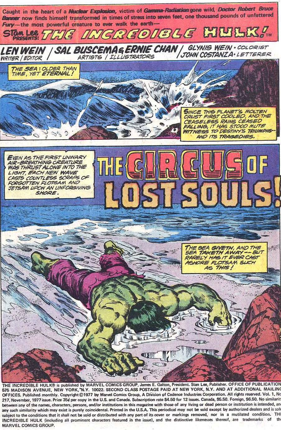 Incredible Hulk, The - Marvel Comics Group (217 - Nov 1977) comic book collectible [Barcode 9780785107903] - Main Image 3