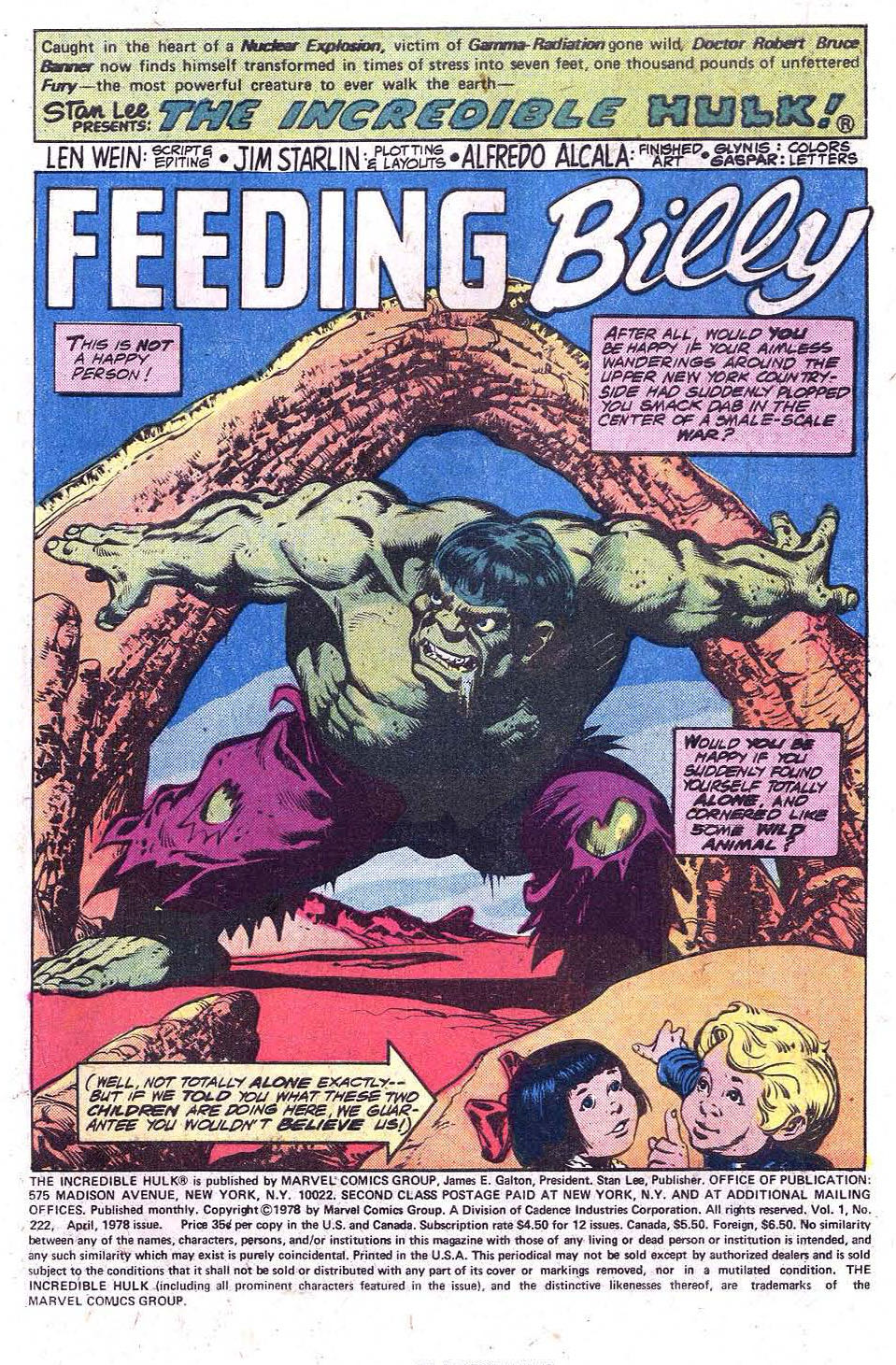 The Incredible Hulk (Vol. 2) - Marvel Comics (222 - Apr 1978) comic book collectible [Barcode 9780785107903] - Main Image 4