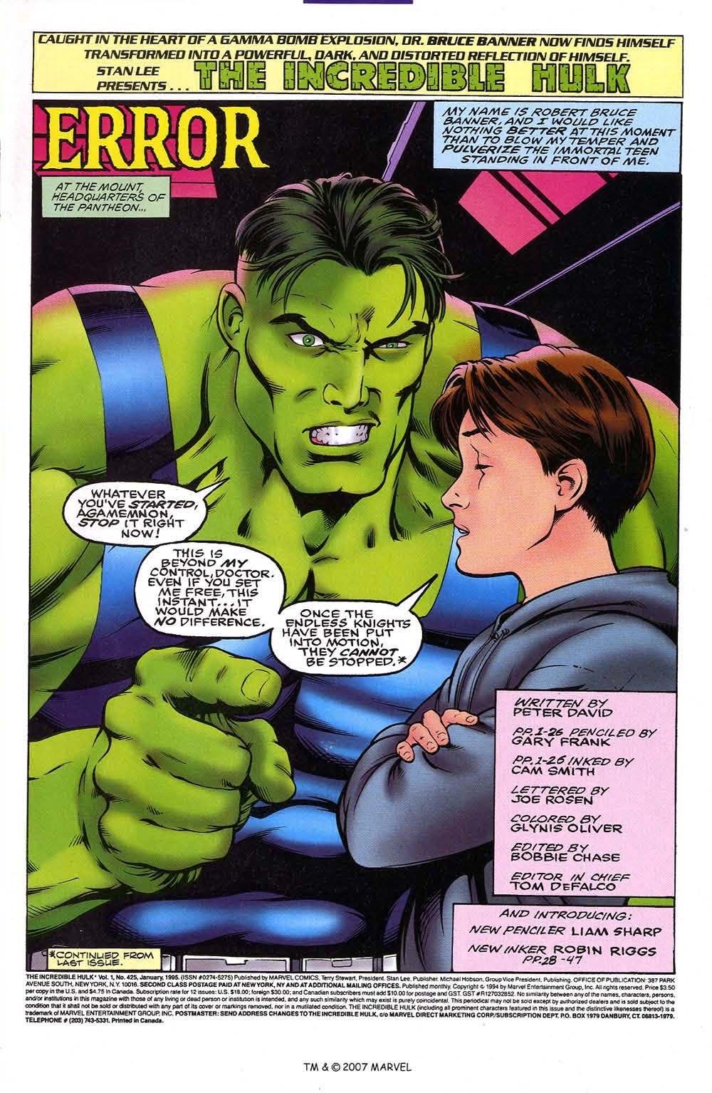 Incredible Hulk, The - Marvel Comics (425 - 01/1995) comic book collectible [Barcode 75960602456842521] - Main Image 3