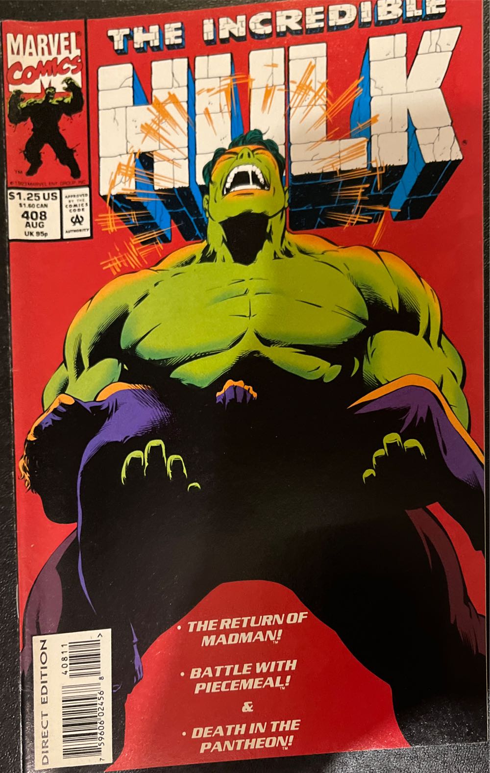 The Incredible Hulk - Marvel Comics (408 - Aug 1993) comic book collectible [Barcode 75960602456840811] - Main Image 2