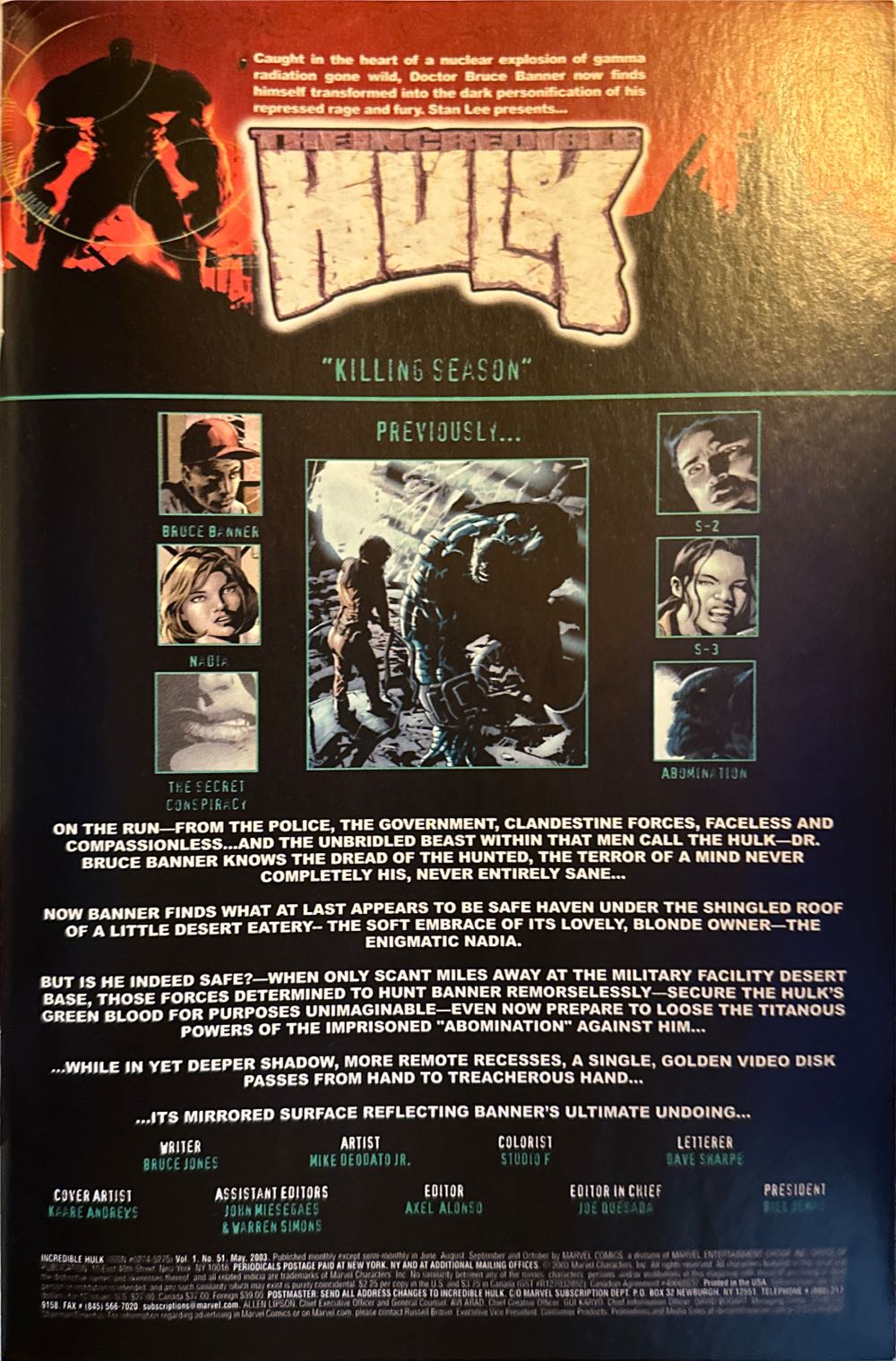 The Incredible Hulk - Marvel Comics (51 - May 2003) comic book collectible [Barcode 75960604745105111] - Main Image 2