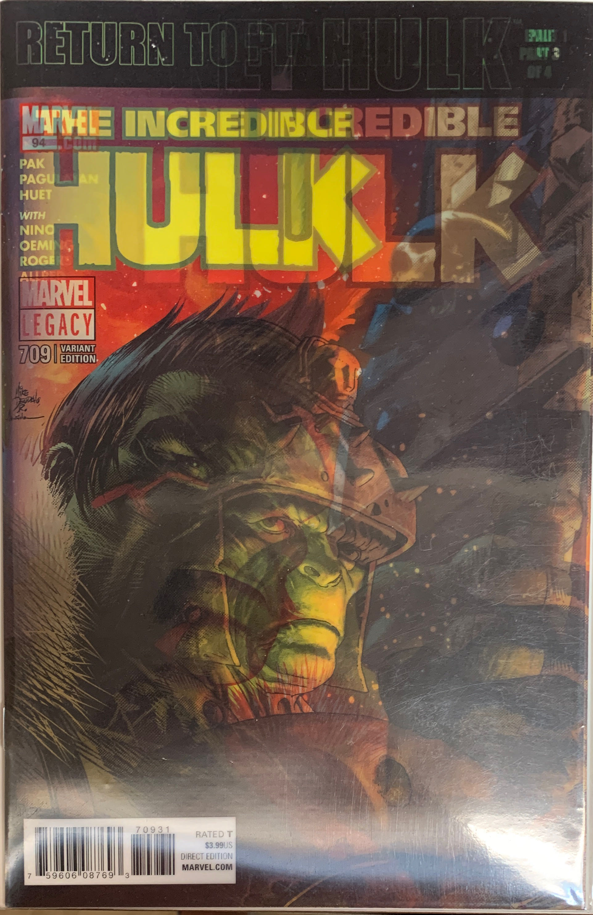 The Incredible Hulk (Vol. 4) - Marvel Comics Group (709 - Dec 2017) comic book collectible [Barcode 75960608769370911] - Main Image 2