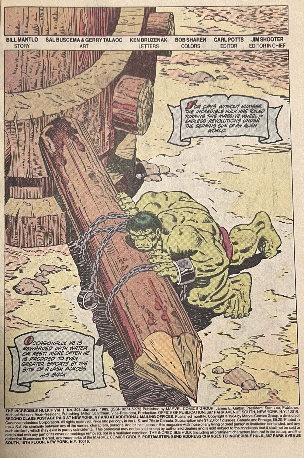 The Incredible Hulk - Marvel Comic Group (303 - 01/1985) comic book collectible - Main Image 2