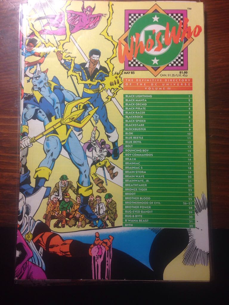 Whos Who : The Definitive Directory of the DC Universe Volume three  (3 - May 1985) comic book collectible [Barcode 070989312517] - Main Image 1