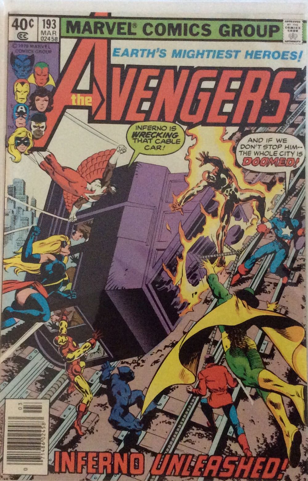 The Avengers - Marvel Comic Group (193 - Mar 1980) comic book collectible [Barcode 759606070152] - Main Image 2